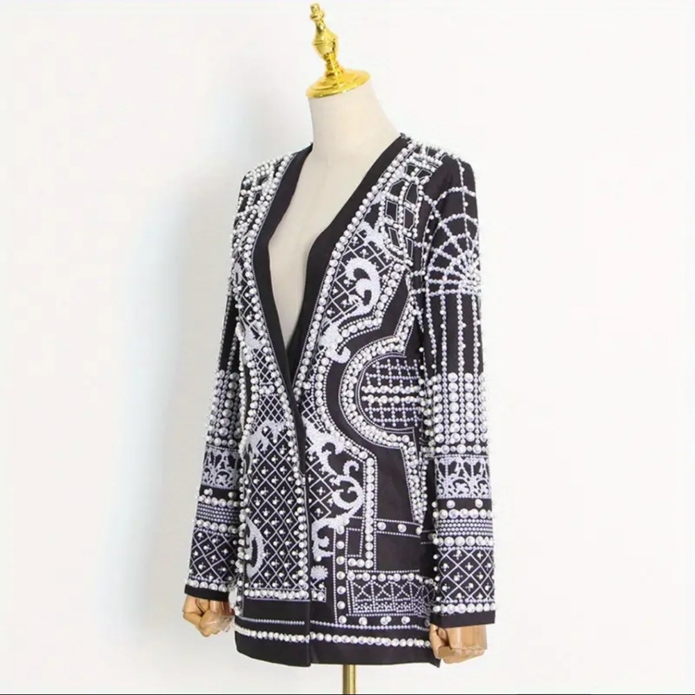 Women's Luxury Blazer Jacket - Elegant Long Sleeve Formal & casual coat - Picture 3 of 4